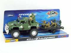 Friction Police Car Tow Military Set