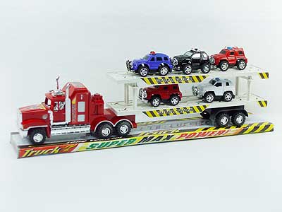 Friction Truck Tow Free Wheel Cross-country Police Car toys