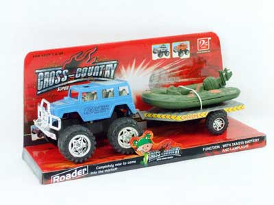 Friction Car W/L Tow Boat toys