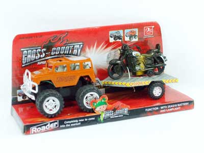 Friction Car W/L Tow Motorcycle toys