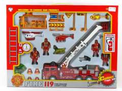 Friction Power Fire Engine Set