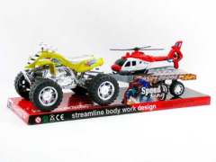Friction Motorcycle Tow Free Wheel Helicopter toys