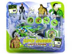 BEN10 Friction Motorcycle & Flying Saucer
