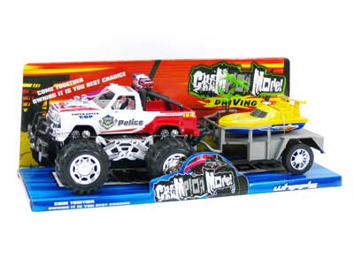 Friction Cross-country Police Car Tow Truck(2C) toys