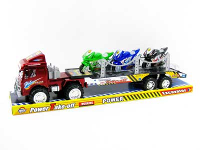 Friction Truck Tow Pull Back Motorcycle(3C) toys