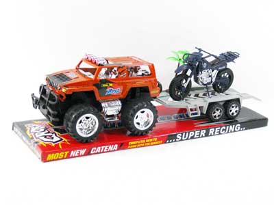 Friction Police Car Tow Motorcycle(3C) toys