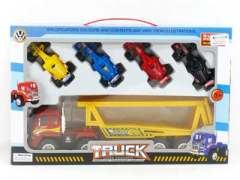 Friction Double Deck Trailer & Free Wheel Equation Car(2C) toys