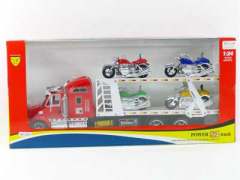 Friction Truck Tow Motorcyle(2C) toys