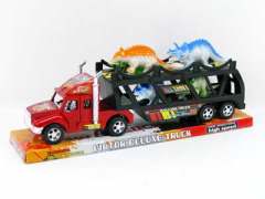 Friction Double Deck Trailer Tow Dinosaur(2C) toys