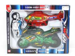 Friction Motorcycle & Pull Line Plane(3in1) toys