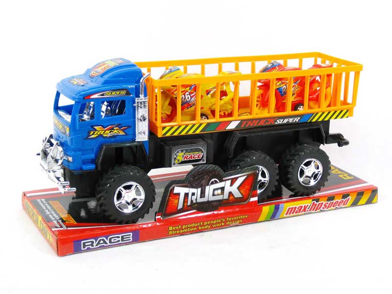 Friction Truck Tow Motorcycle W/L(2C ) toys