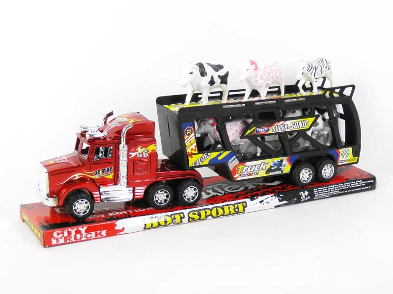 Friction Double Deck Trailer(2C) toys