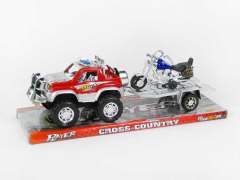 Friction Police Car Tow  Motocycle(3C) toys