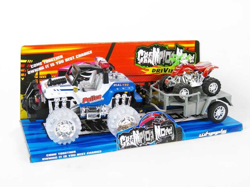 Friction Truck W/L_IC Tow Motorcycle toys