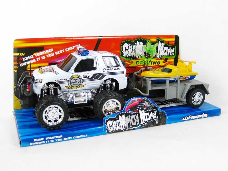 Friction Truck Tow Boat toys