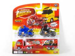 Friction Container Truck & Free Wheel Motorcycle(2C)