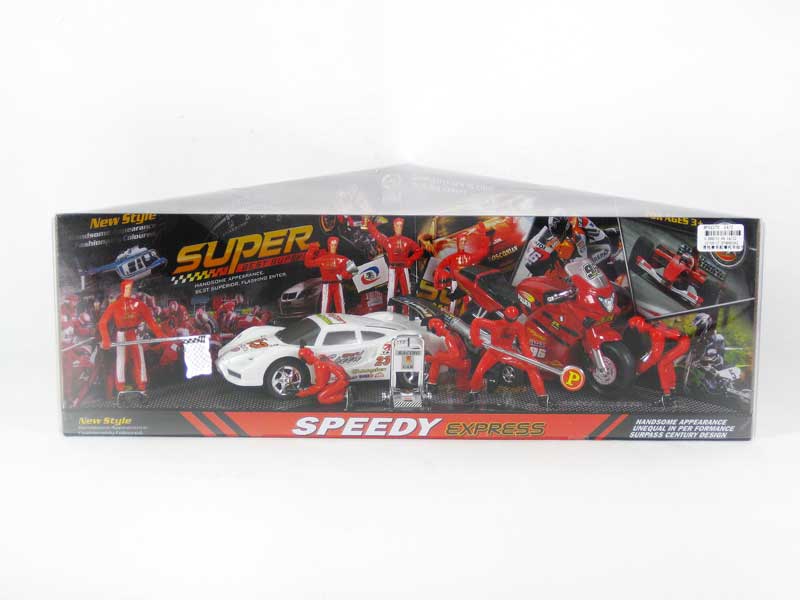 Friction Racing Car & Motorcycle Set toys