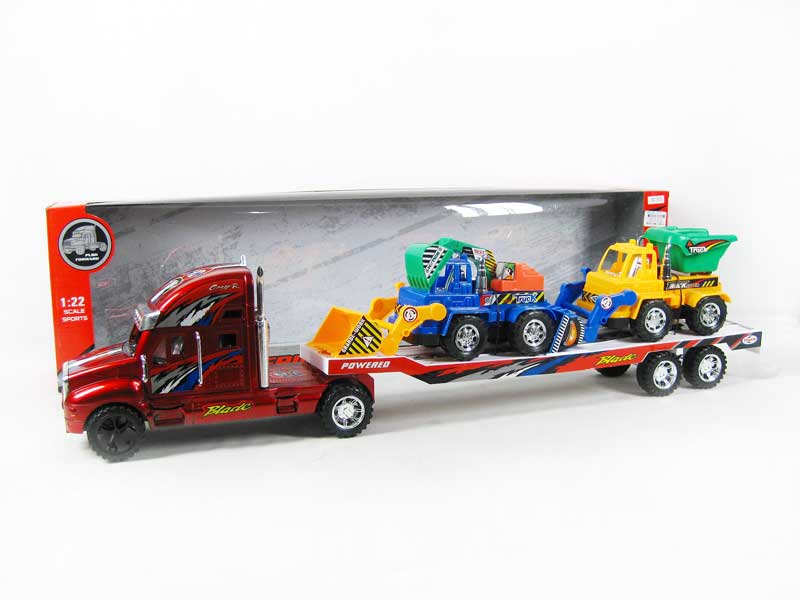 Friction Tow Free Wheel Construction Truck toys