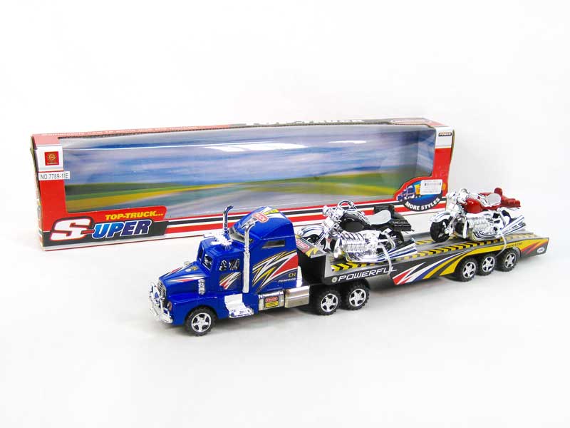 Friction Truck Tow Motorcycle toys