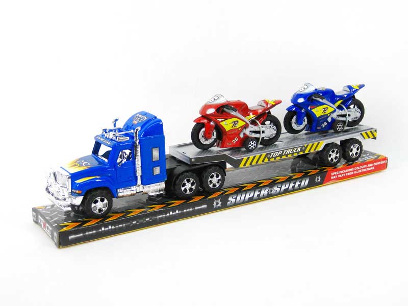 Friction Truck Tow Motorcycle toys