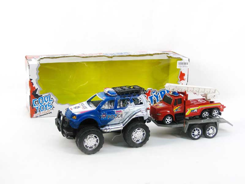 Friction Jeep Police Car Tow Fire Engine toys