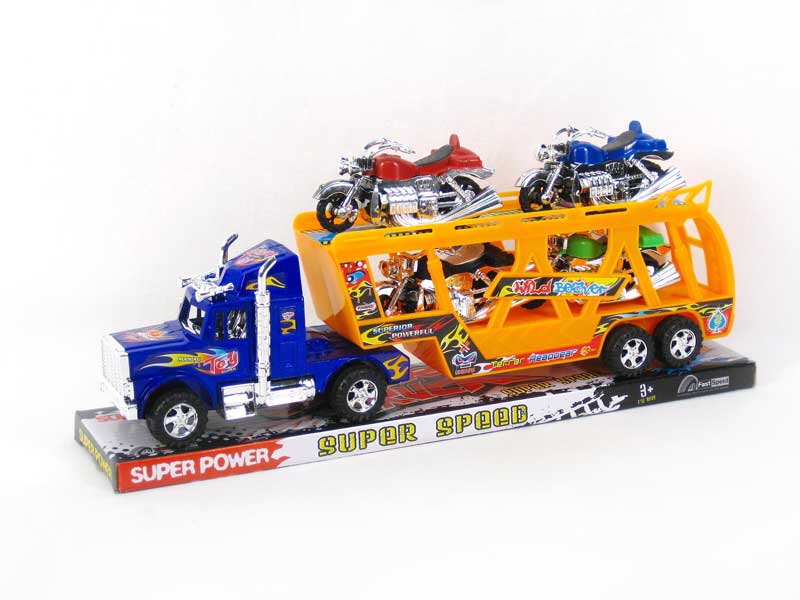 Friction Truck Tow Motorcycle(2C ) toys