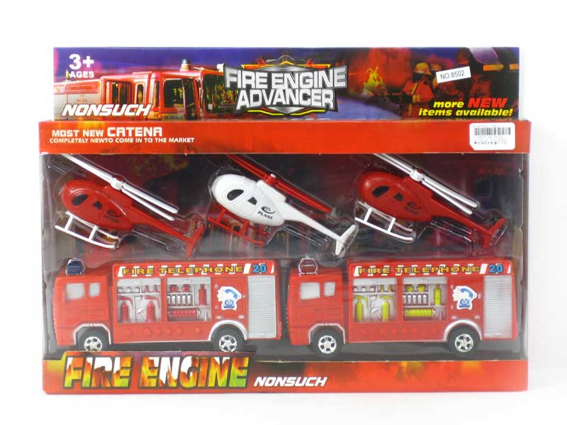 Friction Fire Engine & Helicopter toys