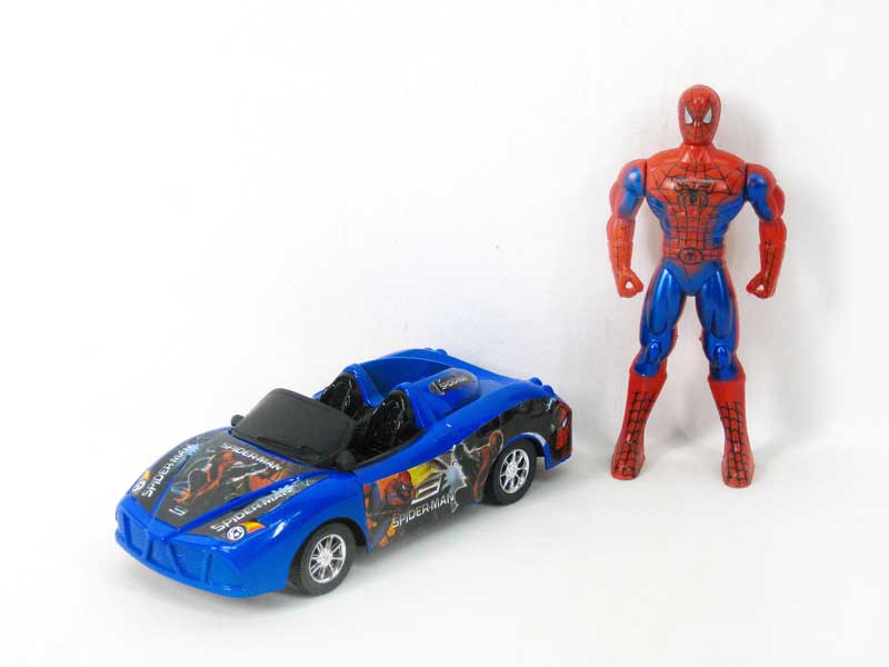 Friction Sports Car & Spider Man(3C) toys
