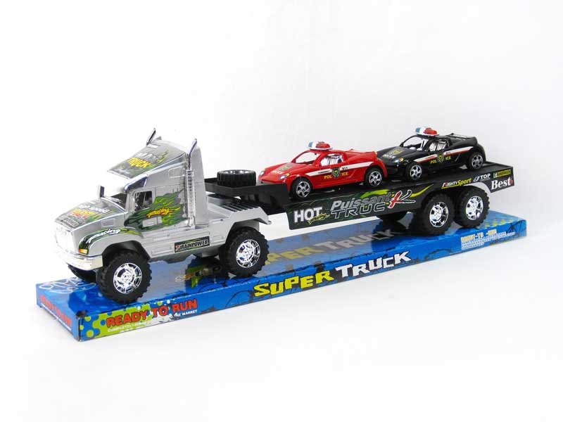 Friction Truck Tow Police Car(3C) toys