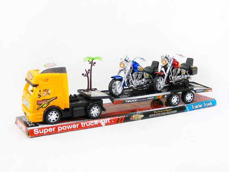 Friction Truck Tow Motorcycle toys