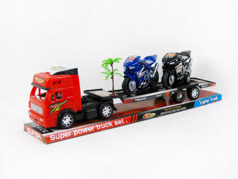 Friction Truck Tow Motorcycle toys