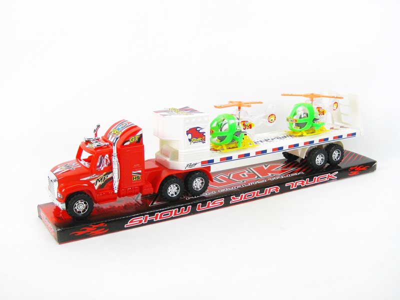 Friction Truck Tow Wind-up Helicopter(3C) toys