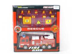 Friction Fire Engine W/Signpost