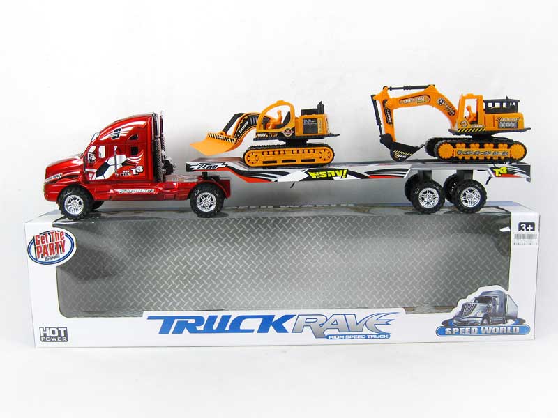 Frcition Truck Tow Free Wheel Construction Truck(3C) toys