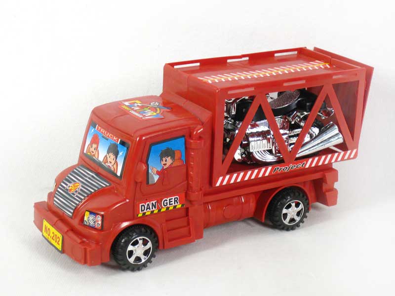 Friction Truck Tow Free Wheel Motorcyle(2C) toys