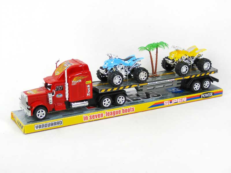 Friction Truck Tow Motorcycle toys