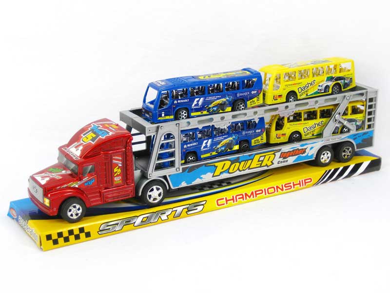 Friction Truck Tow Bus(2C) toys