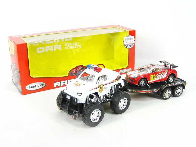 Friction Police Truck Tow Free Wheel Racing Car(2S2C) toys