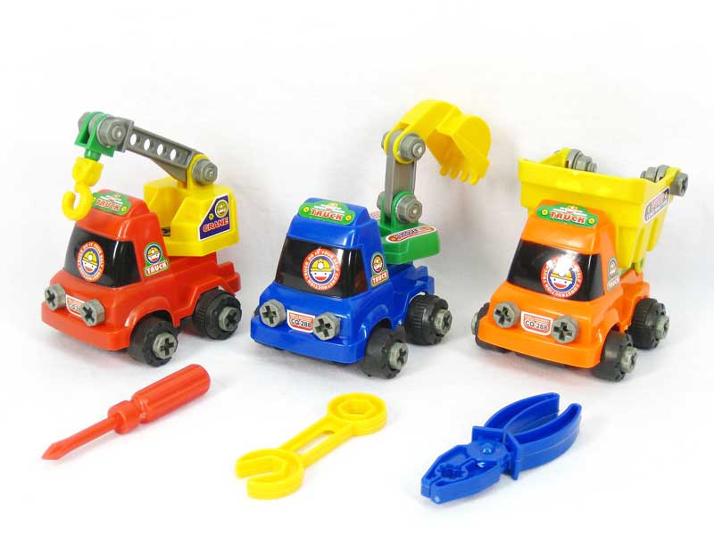 Friction Diy Construction Truck(3S3C) toys