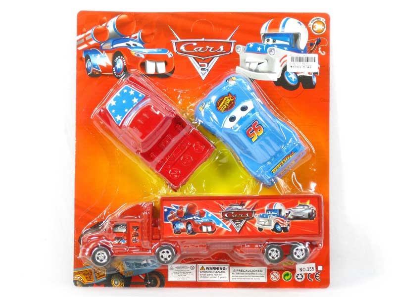 Friction Container Truck & Pull Back Sports Car  toys