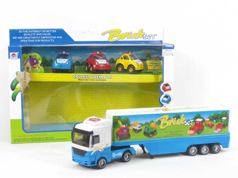Friction Container Truck & Pull Back Police Car toys