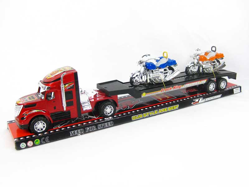 Friction Truck Tow Motorcycle toys