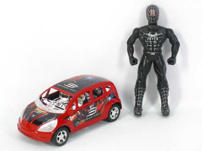 Friction Car & Spider Man toys