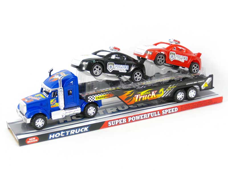Friction Truck Tow Free Wheel Police Car(3C) toys
