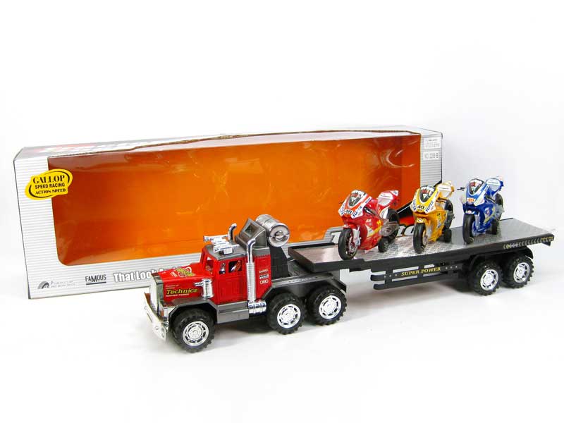 Friction Truck Tow Friciton Motorcycle(2C) toys