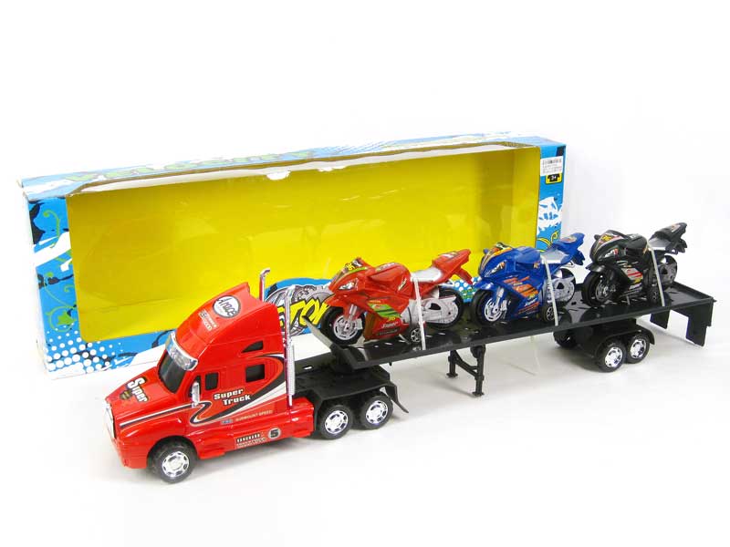 Friction Truck Tow Motorcycle(3C) toys