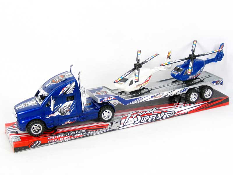 Friction Truck Tow Helicopter(3C) toys