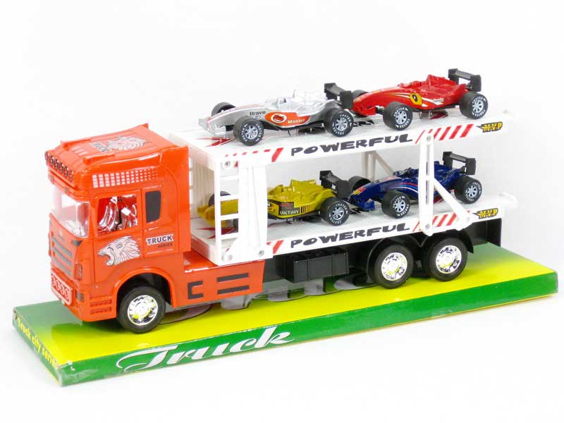 Friction Double Deck Trailer(3C) toys