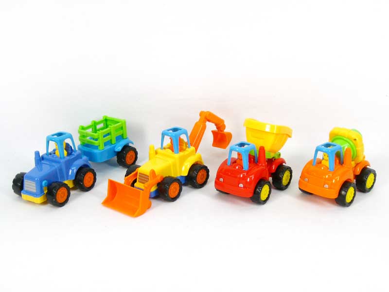 Friction Cartoon Construction Truck(4in1) toys