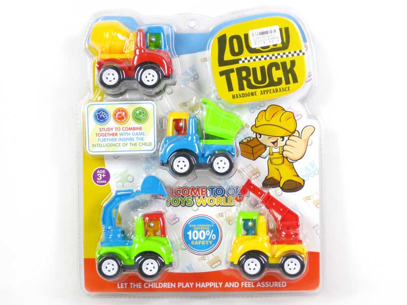 Friction Cartoon Construction Truck(4in1) toys